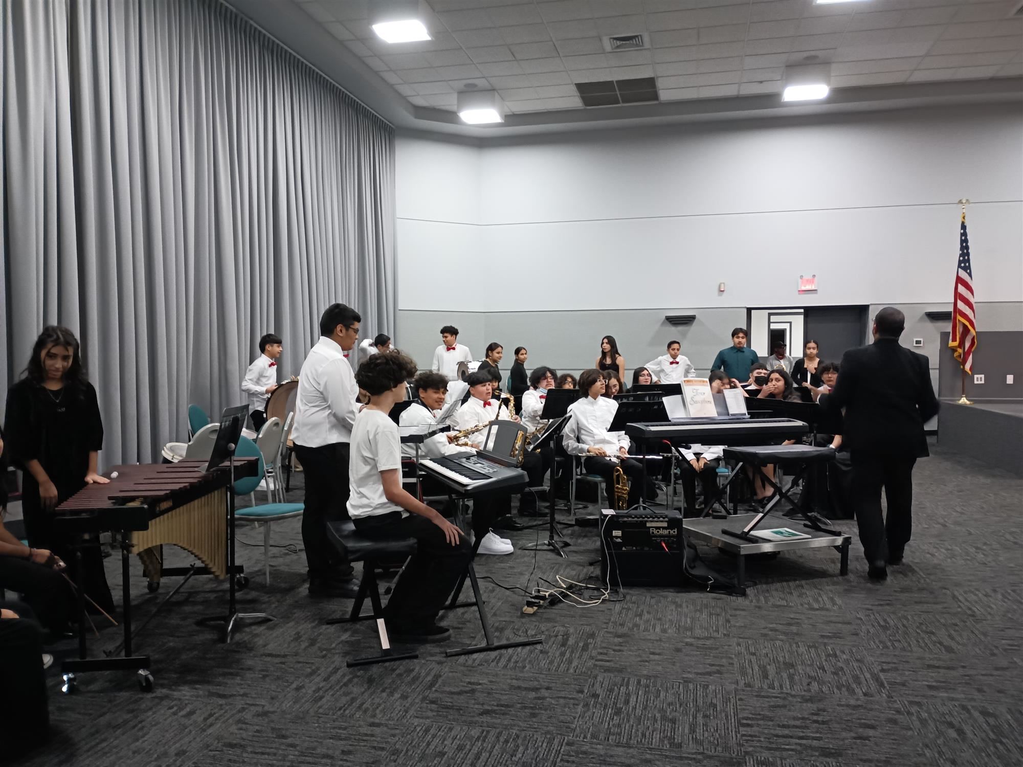 The band playing at the Wharton Center